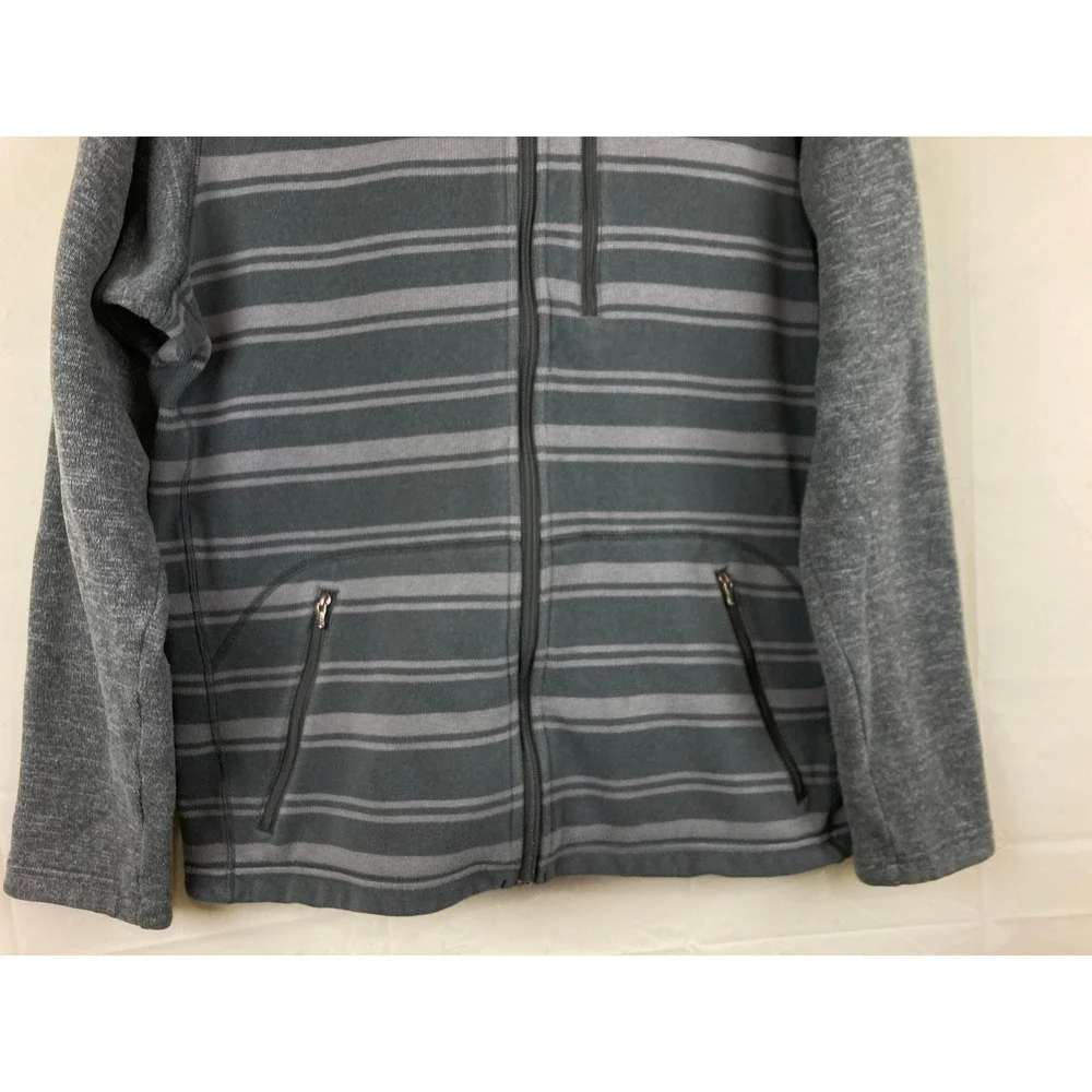Vtg Y2K Patagonia Better Sweater Hoody Men L Grey Striped Full Zip Fleece Jacket